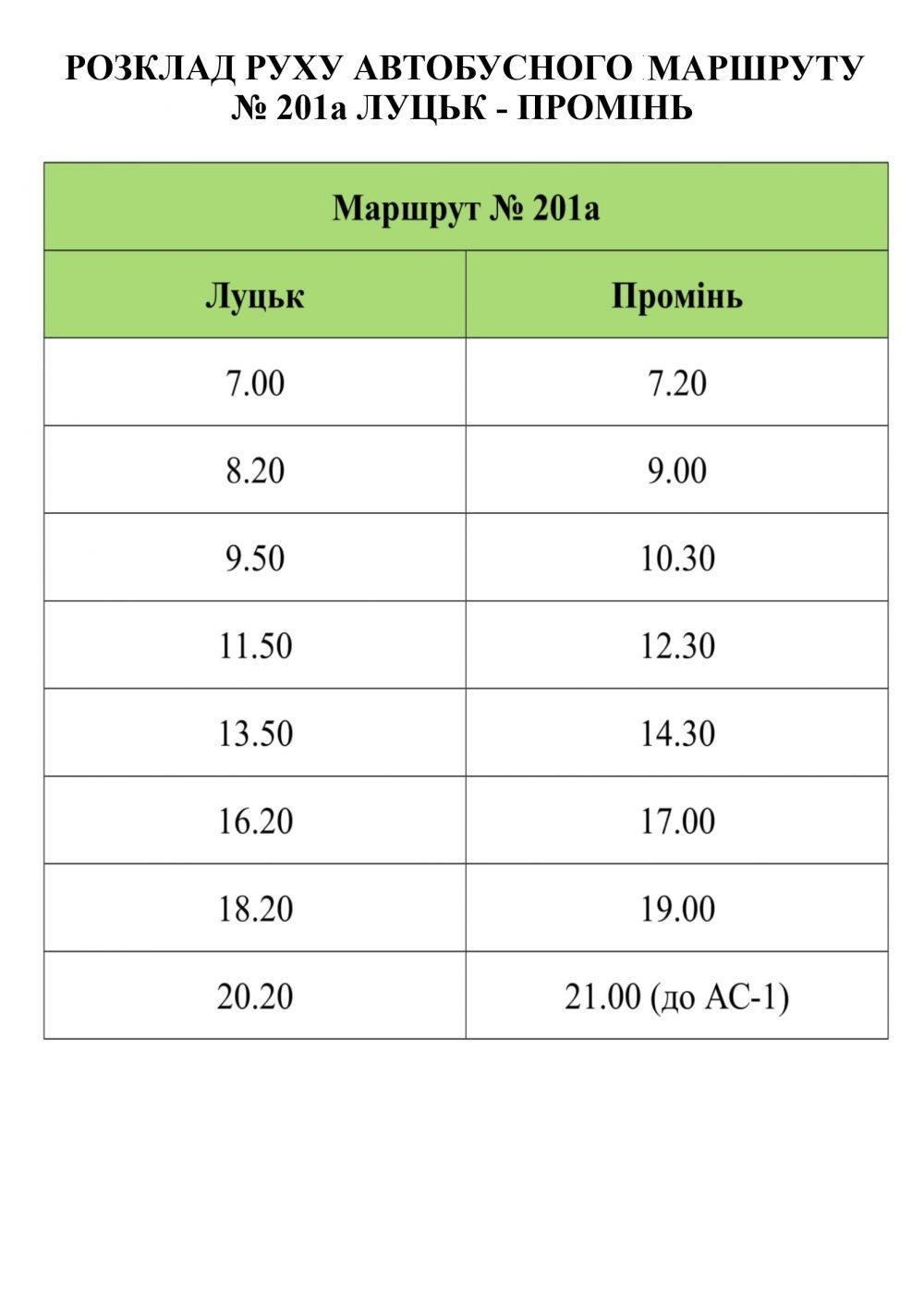 Новий маршрут Промінь